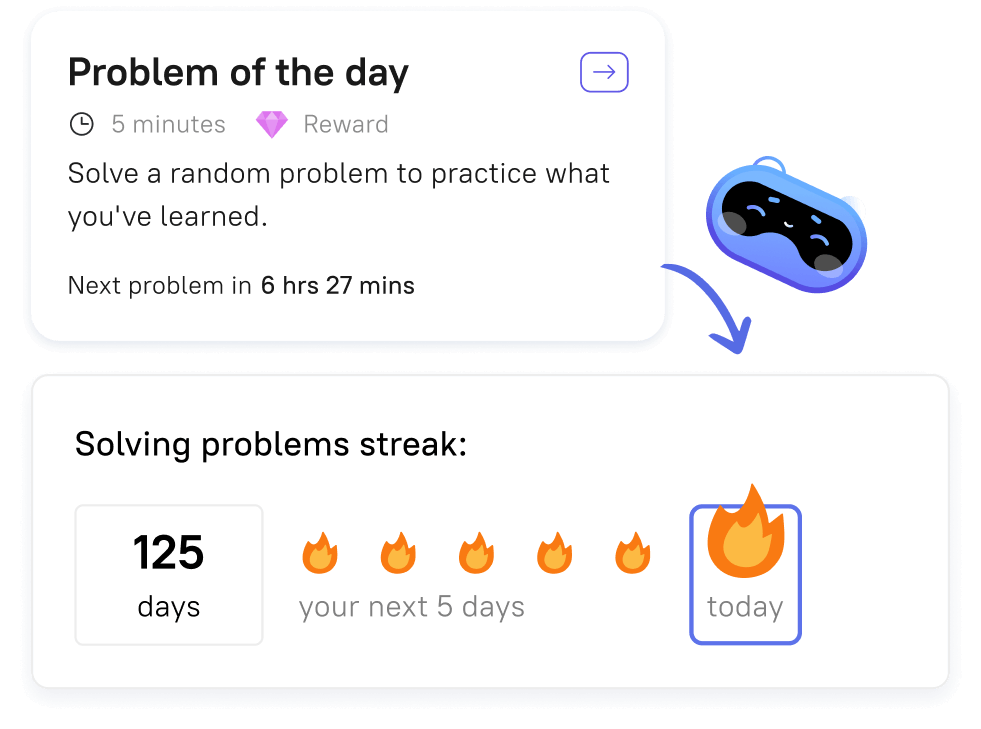 illustration of card with problem of the day